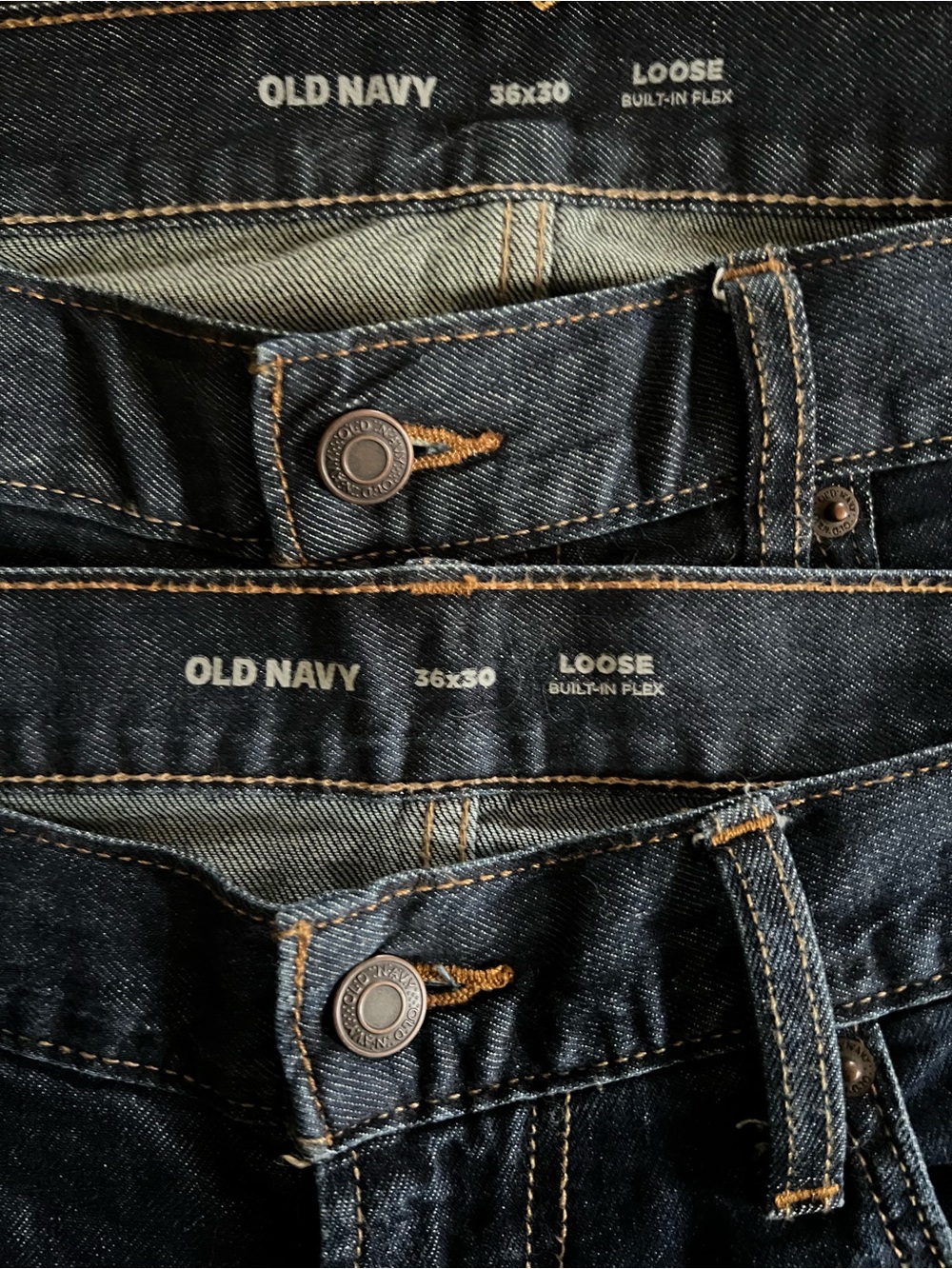 Two pair bundle - Old Navy Men’s Loose Fit Dark Blue Denim Jeans BUILT-IN FLEX